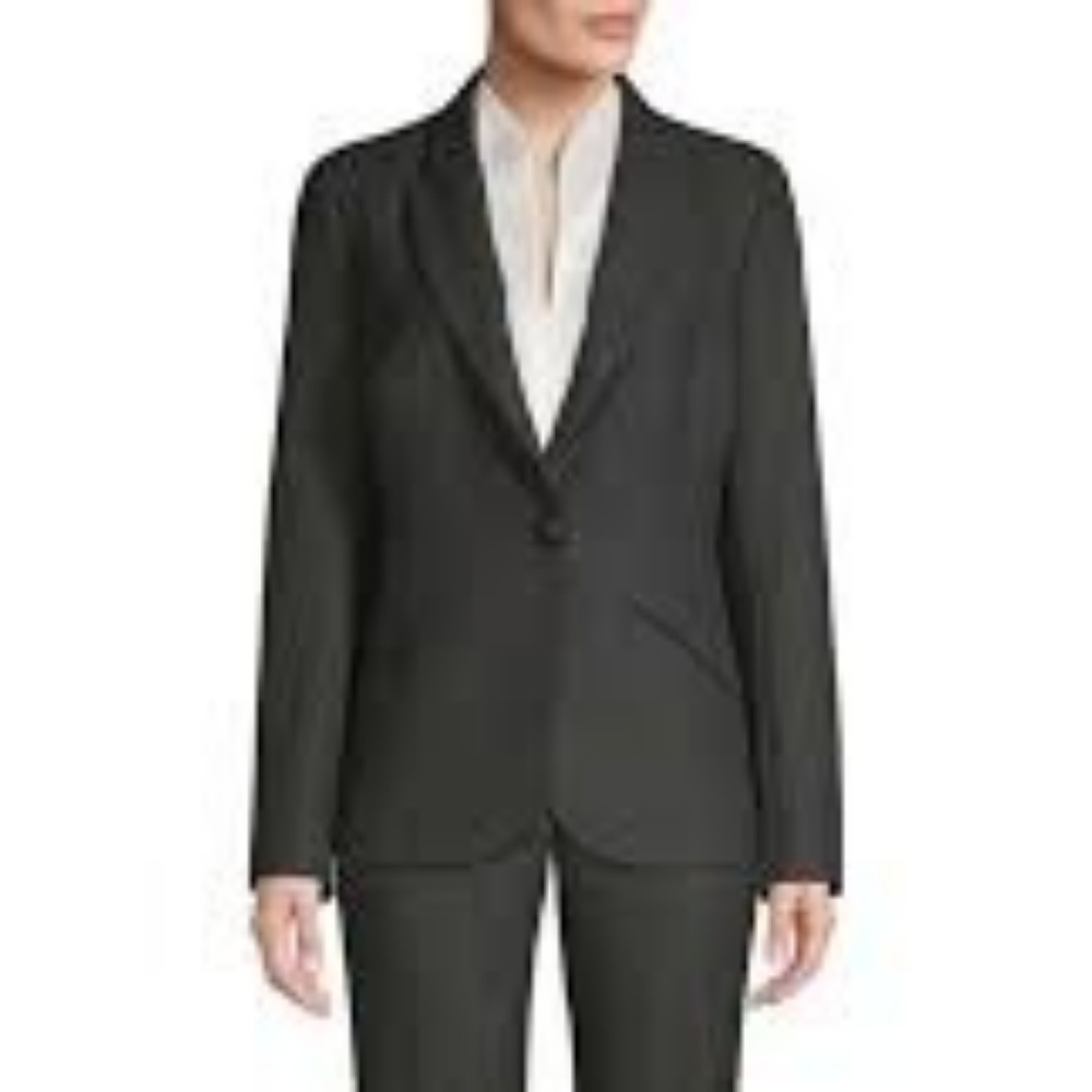 Elie Tahari Allegra Black Snow Blazer Jacket. 6